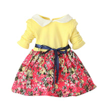 1-5y-kids-baby-girls-princess-long-sleeve-pleat-floral-bow-mini-dress-party-tutu-dresses BBL