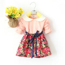 1-5y-kids-baby-girls-princess-long-sleeve-pleat-floral-bow-mini-dress-party-tutu-dresses BBL