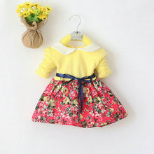 1-5y-kids-baby-girls-princess-long-sleeve-pleat-floral-bow-mini-dress-party-tutu-dresses BBL