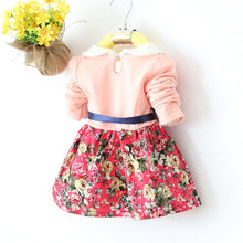1-5y-kids-baby-girls-princess-long-sleeve-pleat-floral-bow-mini-dress-party-tutu-dresses BBL