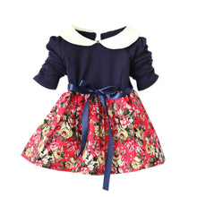 1-5y-kids-baby-girls-princess-long-sleeve-pleat-floral-bow-mini-dress-party-tutu-dresses BBL