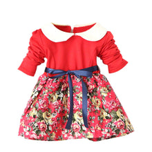 1-5y-kids-baby-girls-princess-long-sleeve-pleat-floral-bow-mini-dress-party-tutu-dresses BBL