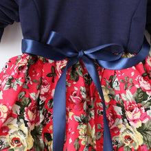 1-5y-kids-baby-girls-princess-long-sleeve-pleat-floral-bow-mini-dress-party-tutu-dresses BBL