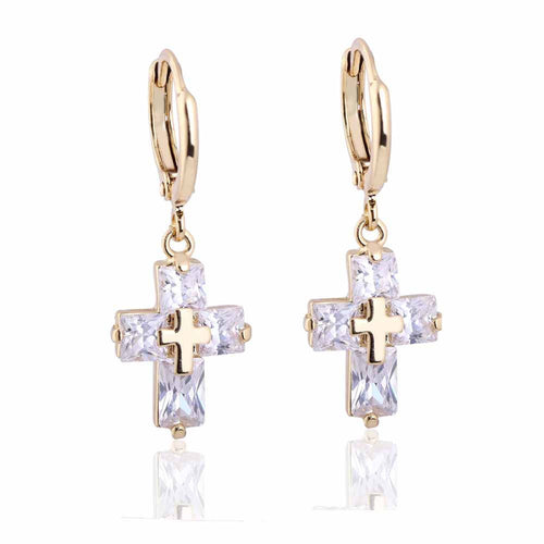 1-pair-hoop-earrings-clear-crystal-zircon-18k-gold-plated-cross-drop-dangle-pendant-ear-earring-jewelry-gift-for-women BBL