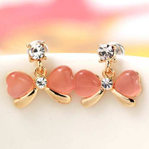 new-fashion-women-alloy-opal-rhinstone-stud-ear-cat-eye-stone-drop-dangle BBL