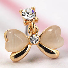 new-fashion-women-alloy-opal-rhinstone-stud-ear-cat-eye-stone-drop-dangle BBL