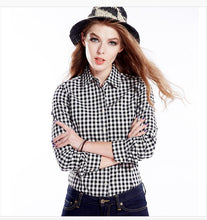 Cotton Clasical Women's Stripe Plaid Blouses Shirts Long Sleeve Grid Shirts For Woman Ladies Casual Top Blusas
