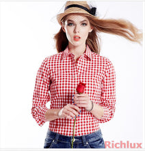 Cotton Clasical Women's Stripe Plaid Blouses Shirts Long Sleeve Grid Shirts For Woman Ladies Casual Top Blusas