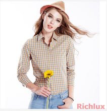 Cotton Clasical Women's Stripe Plaid Blouses Shirts Long Sleeve Grid Shirts For Woman Ladies Casual Top Blusas