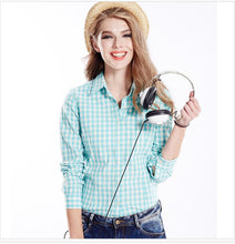 Cotton Clasical Women's Stripe Plaid Blouses Shirts Long Sleeve Grid Shirts For Woman Ladies Casual Top Blusas