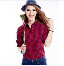 Cotton Clasical Women's Stripe Plaid Blouses Shirts Long Sleeve Grid Shirts For Woman Ladies Casual Top Blusas