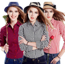 Cotton Clasical Women's Stripe Plaid Blouses Shirts Long Sleeve Grid Shirts For Woman Ladies Casual Top Blusas