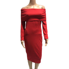 Sexy Off Shoulder Knitted Dress For Women Long Sleeve Slash Neck Women Dress Slim Bodycon Dress Ladies