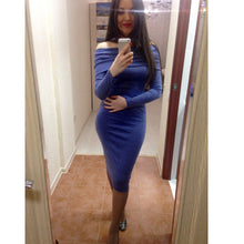 Sexy Off Shoulder Knitted Dress For Women Long Sleeve Slash Neck Women Dress Slim Bodycon Dress Ladies