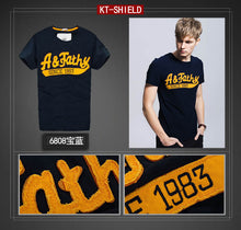Cotton Men's Short Sleeve T shirts Slim Spell Embroider Casual Man Tops Tees For t-shirt
