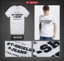 Cotton Men's Short Sleeve T shirts Slim Spell Embroider Casual Man Tops Tees For t-shirt