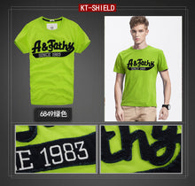 Cotton Men's Short Sleeve T shirts Slim Spell Embroider Casual Man Tops Tees For t-shirt