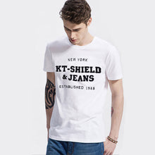 Cotton Men's Short Sleeve T shirts Slim Spell Embroider Casual Man Tops Tees For t-shirt