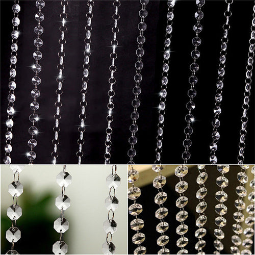 10pcss-1m-3-3-foot-wedding-diy-decor-acrylic-crystal-beads-curtain-strand-garland-py6 BBL