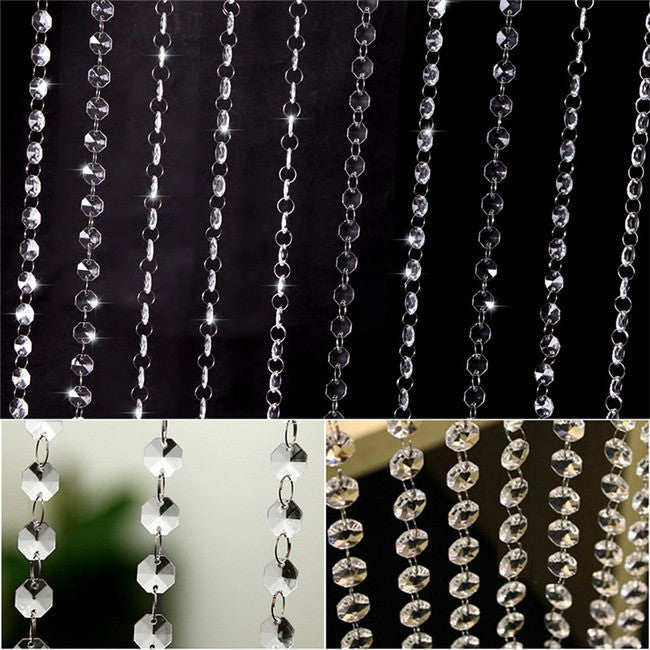 10pcss-1m-3-3-foot-wedding-diy-decor-acrylic-crystal-beads-curtain-strand-garland-py6 BBL