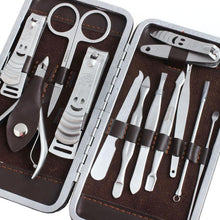 12pc Pedicure Manicure Set Nail Cuticle Clippers Cleaner Grooming Kit Case Tool