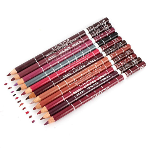 12pcss-multi-color-party-queen-lip-liner-pencil-functional-eyebrow-eye-lip-makeup-waterproof-colorful-cosmetic-pen-py7 BBL
