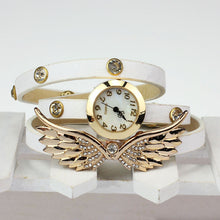 Vintage Leather Strap Angel Wings Rivet Bracelet Watches Wristwatch