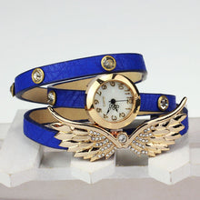 Vintage Leather Strap Angel Wings Rivet Bracelet Watches Wristwatch