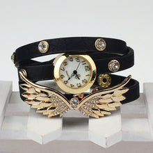 Vintage Leather Strap Angel Wings Rivet Bracelet Watches Wristwatch