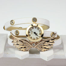Vintage Leather Strap Angel Wings Rivet Bracelet Watches Wristwatch