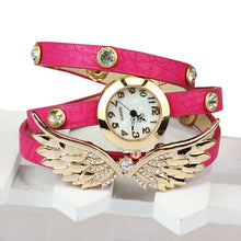 Vintage Leather Strap Angel Wings Rivet Bracelet Watches Wristwatch
