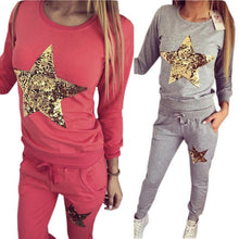 2 Pieces Hoodies+Pants Warm Sweatshirt Women Print Womens Tracksuit Set Long Sleeve Causal Femme LX076