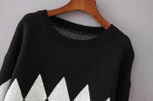 Contrast color Argyle Plaid Sweater Women O neck Long Sleeve Knitwear Jumper Pullover kleding jerseis mujer femme