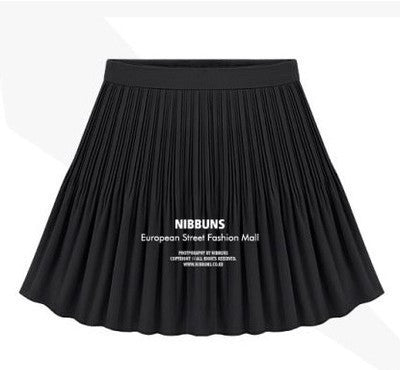 Vintage Pleated Chiffon Skirt High Waist Saias Femininas Short Skirt All Matched Skirt Plus Size