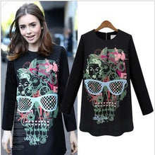 and printing long-sleeve dress women sweatshirt