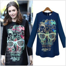 and printing long-sleeve dress women sweatshirt