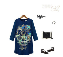 and printing long-sleeve dress women sweatshirt