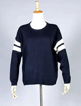 American Apparel 2 Striped Sleeve Knitted Jumper Pullovers truien poncho dames kleding mujer pull femme Sweaters Knitwear