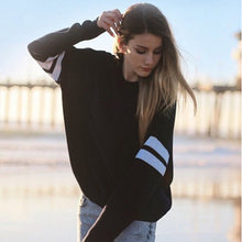 American Apparel 2 Striped Sleeve Knitted Jumper Pullovers truien poncho dames kleding mujer pull femme Sweaters Knitwear