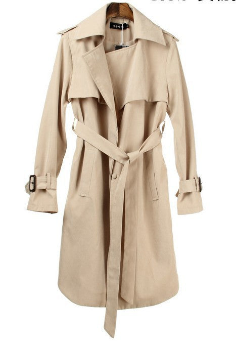 Trench Coat Plus Size Women Clothing Long Trench Slim Outwear Manteau Trench Coat for Women With Belt