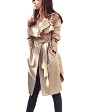 Trench Coat Plus Size Women Clothing Long Trench Slim Outwear Manteau Trench Coat for Women With Belt