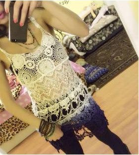 Dress Women Crochet Hollow Out Vestidos Lace Dress Spaghetti Strap Gradient Dress Beach Cover Up