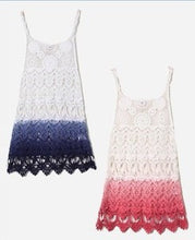 Dress Women Crochet Hollow Out Vestidos Lace Dress Spaghetti Strap Gradient Dress Beach Cover Up