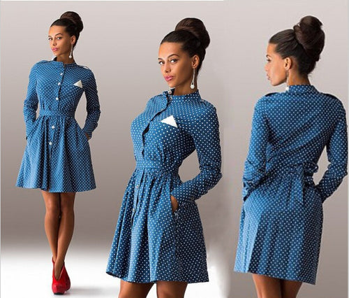 Dot Decoration Sleeved Thin Models Slim Sexy Mini Dress Casual Style Dress Three Colors Dress Vestidos Q0009