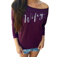 Plus size And Loose Casual Long Sleeve T Shirt Off The Shoulder Tops Ladies T-shirts Q0095