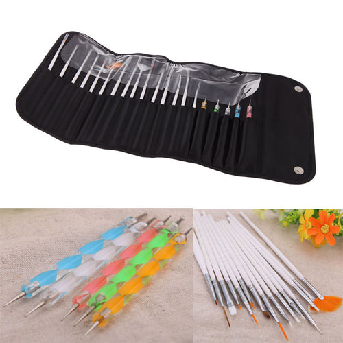 new-20pcs-nail-art-design-painting-dotting-detailing-pen-brushes-bundle-tool-kit-set-with-case BBL