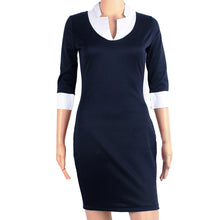 women-patchwork-office-casual-dress-tunic-business-navy-work-style-v-neck-solid-slim-mini-bandage-dress BBL