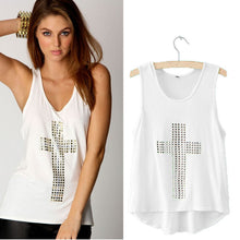 women-sexy-t-shirt-scoop-neckline-shining-cross-vest-racerback-tanks-women-tops-black BBL