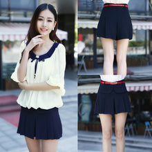 women-shorts-pleated-layer-culottes-chiffon-shorts-high-waist-shorts-dark-blue BBL