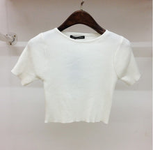 Cotton Slim Dew Waist Shirts Knitted Skinny Tight Bustier Crop Top
